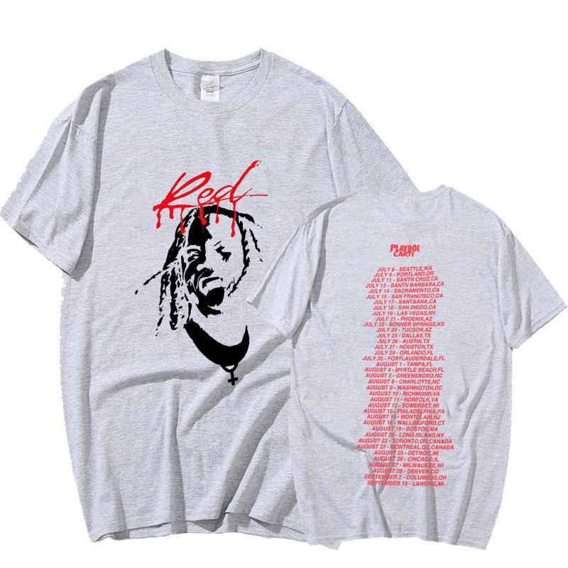 Playboi Carti Music Album Whole Lotta Red Print T-shirt Men's Clothes Vintage Rapper Hip Hop T Shirt Summer Casual Tops