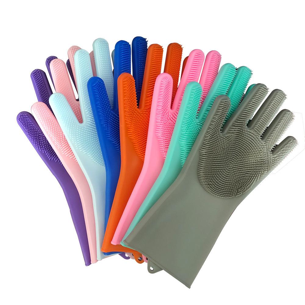 Silicone Cleaning Gloves Multifunction Magic Silicone Dish Washing Gloves For Kitchen Household Silicone Washing