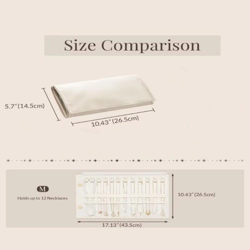 Soft PU Material Travel Necklace Organizer Foldable Jewelry Organizer For Travel Jewelry Storage