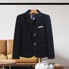 Yousheng Kids Boys Gentleman Blazer Black Lazer Long Sleeves Suit Two Button Jacket Outwear for Wedding Partys 5-6 Years