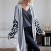 Повседневный тренд, универсальный, осень-зима, Ближний Восток, женский вязаный кардиган, свитер, куртка с леопардовым принтом