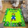 Custom Name,Mario&Luigi Home Sofa Decoration for Living Room & Bedroom, Non‑Slip Play Flannel Floor Mat for Game Room