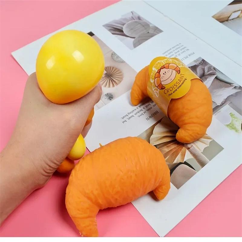 Круассан Хлеб Игрушка-антистресс Тактильная Игрушка-фиджет Для Детей и Взрослых Хитрая Смешная Сжимаемая Игрушка Подарки