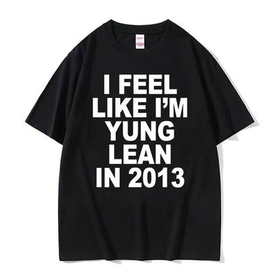 Мне кажется, я Yung Lean в 2013 году Печатная футболка Y2K Смешной рэп-мем Хип-хоп Стиль Футболка Мужчины Женщины Летняя Мода Футболка Топы