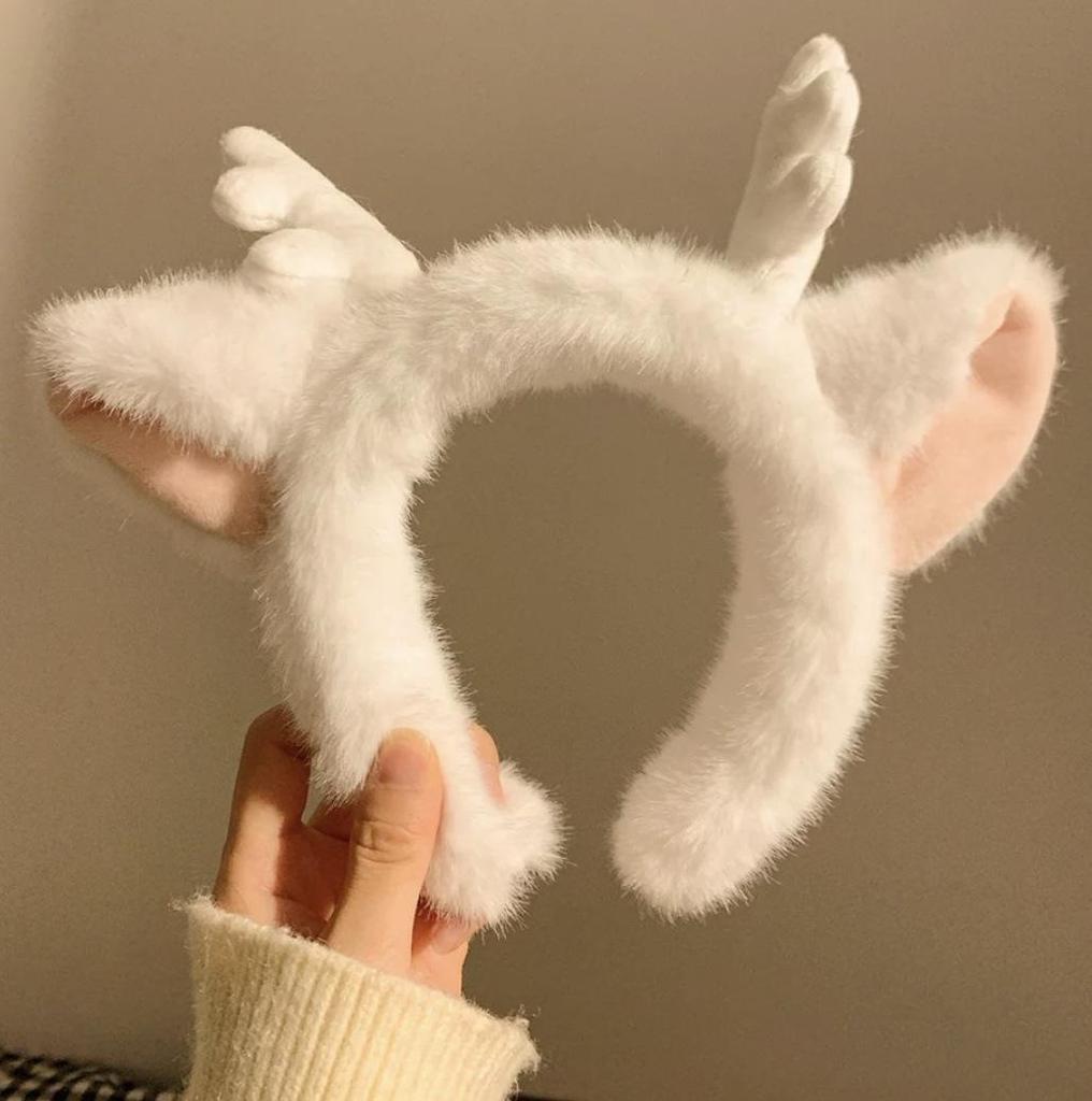 Очаровательная плюшевая повязка на голову с рогом дракона и оленя для умывания лица и веселых представлений