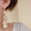 Petal Tassel Pearl Earrings 2024 New Hot High-end Light Luxury Earrings Ear Hooks French Temperament Earrings Women