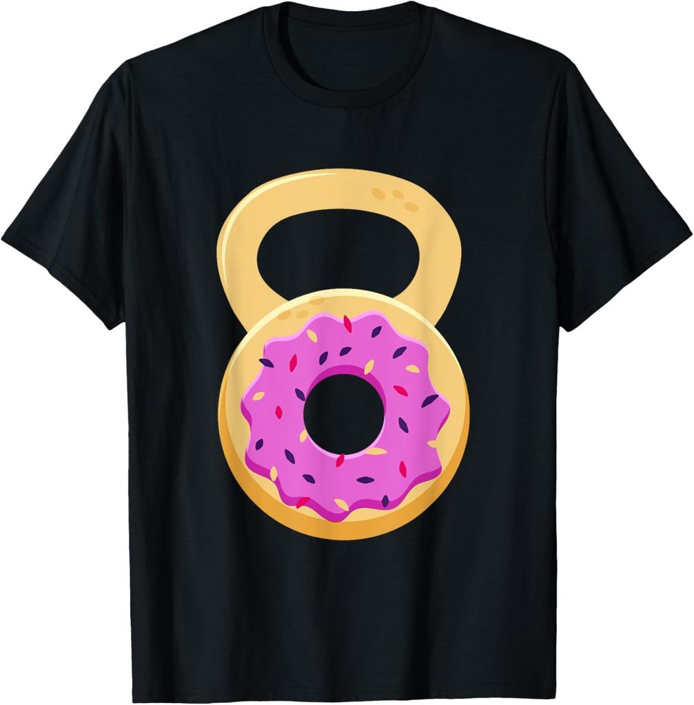 Funny Donut Kettlebell Weights Fitness Humor Doughnut Lover T-Shirt
