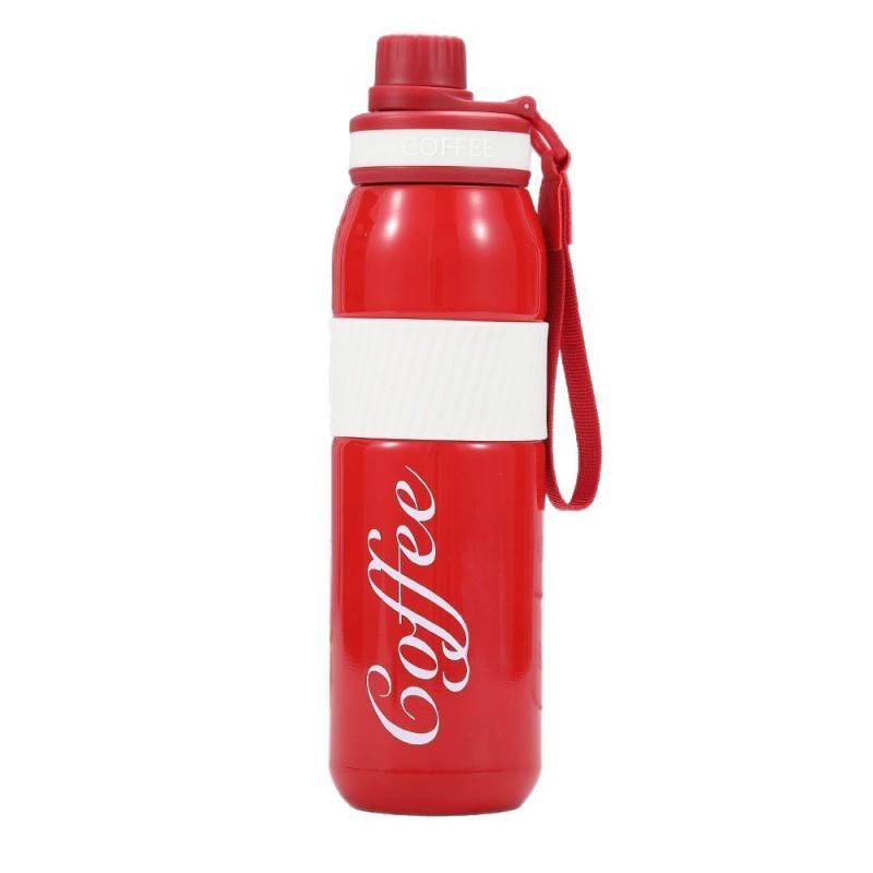 Large Capacity Vacuum Insulated Stainless Steel Water Bottle With Carry Rope Outdoor Hiking Office Use
