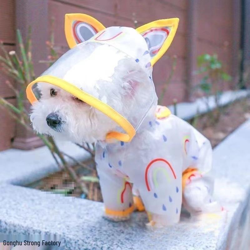 Водонепроницаемый дождевой пончо для маленькой собаки – Летний четырехлапый дождевик для питомца, для той-терьера и других пород