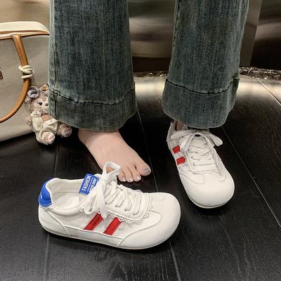 Балетные пуфы маленькие белые туфли женские летние тонкие дышащие 2025 новые нишевые юбка шикарные универсальные немецкие тренировочные туфли