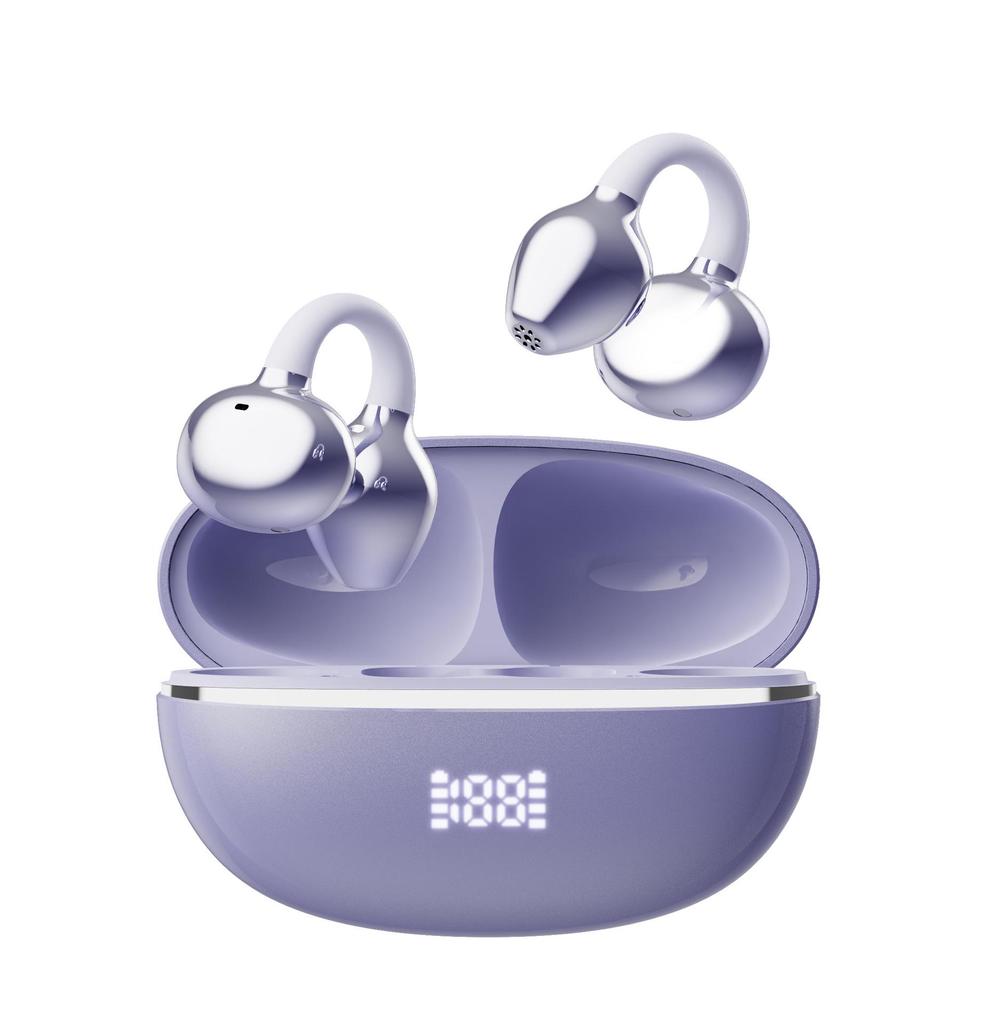 Костяная проводимость Bluetooth Ear Clip с бриллиантовой пряжкой: Подавление шума, Низкая задержка, Беспотерьное качество звука