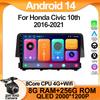Android 14 For Honda Civic 10th 2016-2021 Multimedia Car GPS Player Navigation Radio Stereo 5G  BT NO 2DIN DVD WIFI HDR Screen