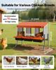 Chicken Nesting Boxes, 3 Compartments, with Support Legs, Easy Egg Collection, Galvanized Steel and High-Strength Plastic, Roll Away Nesting Boxes for