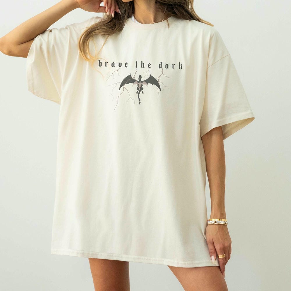 Women Retro Onyx Storm Brave the Dark Shirt Xaden Riorson Fourth Wing Comfort Unisex Tee Cotton Y2K Top Daily Trendy Streetwear