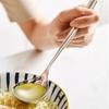 Stainless Steel Soup Spoon Korean Style Large Spoon Long Handled Spoon For Drinking Soup Congee Spoon Restaurant Pot Spoon