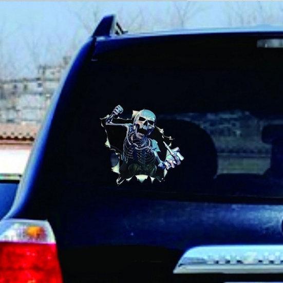Водонепроницаемый светоотражающий 3D кузов автомобиля страшный череп украшение автомобиля наклейка наклейка