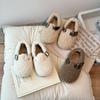 Girls Cotton Shoes Children Princess Plush Moccasin Shoes Simple Buckle Baby Boys Warm Casual Shoes 2024 Autumn and Winter