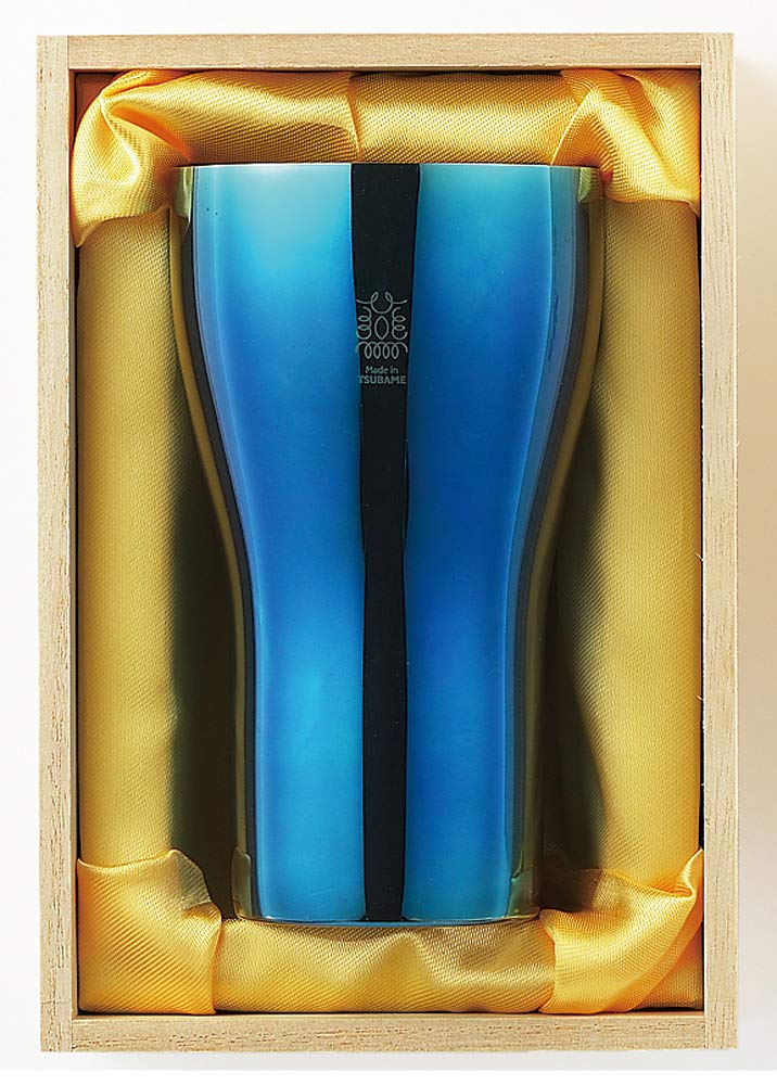 Tamahashi Tumbler Blue 440ml Antique Silver Stainless Steel "Blue" (Ginfurumi)" 18-8 AO-03