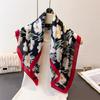 Fashion Luxury Brand 70cm Floral Print Square Scarf Women Neck Tie Female Hair Bandana Headkerchief Shawl Wrap Hijab Echarpe