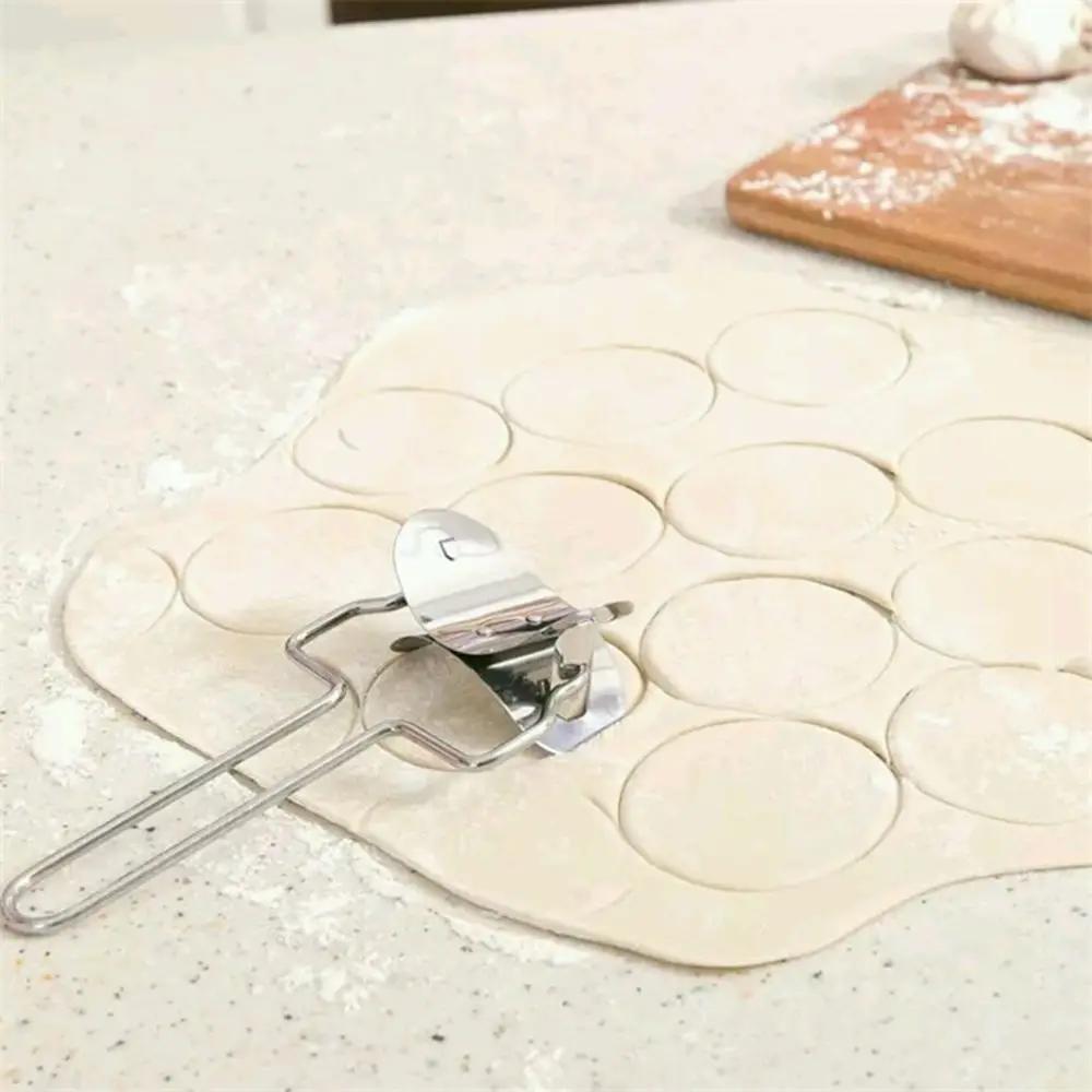Stainless Steel Large Dumpling Skin Dough Circle Roller Machine Cutters Home Baking Maker Kitchen Pie Pizza Pastry Rolling Tools