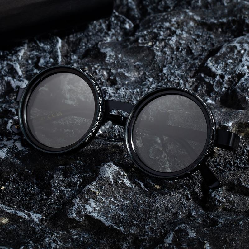 Новые солнцезащитные очки Nd Zoom с регулируемым затемнением, очки с круглой оправой высокого класса, устойчивые к УФ-излучению, поляризованные очки, мужские для рыбалки на открытом воздухе