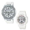 G-SHOCK & Baby-G Pair Watches, Model GST-W310-7AJF & BGA-2500-7AJF, Solar Radio-Controlled, White