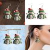 Christmas Themed Snowman Pattern Women Acrylic Earrings For Holiday Gift