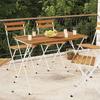 VidaXL Folding Bistro Table 100x54x71cm Solid Acacia Wood and Steel, Garden Lounge, Outdoor Furniture, Table 319976