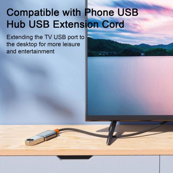 Прочный USB-удлинитель в плетеной нейлоновой оплетке длиной 150 см для зарядки