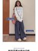 Korean Retro Plaid High Waist Wide Leg Pants for Women - Summer Drapey Straight Leg, Zhao Lusi Style.