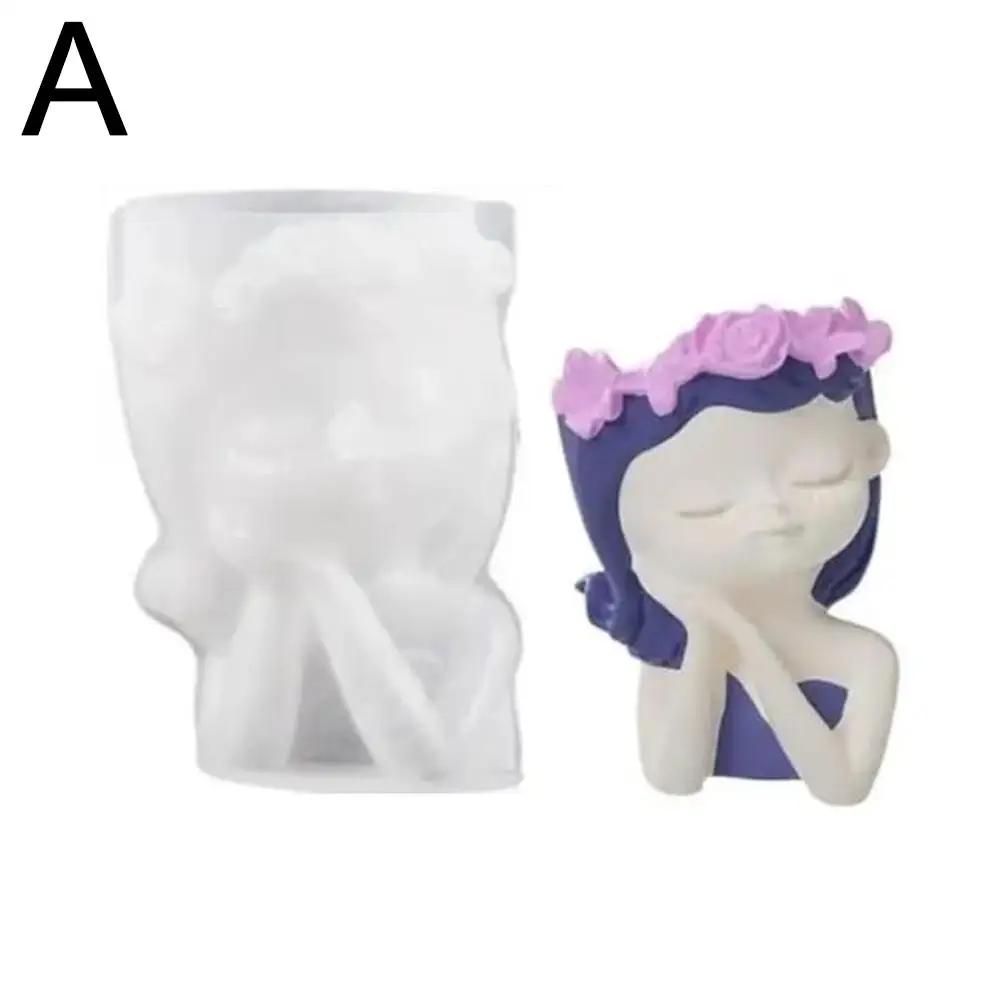 Новая силиконовая форма для вазы «Девушка-богиня», ароматизированная форма для гипса и бетона, художественные украшения для резьбы по камню, самодельные G3B6