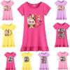 Children's Cartoon Dress Summer Home Wear Girls' Labubu Short-sleeved Princess Dress