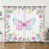 Шторы с бабочками, 3D-солнцезащитный козырек, цифровая печать, шторы для спальни, светонепроницаемые, без необходимости сверления отверстий.