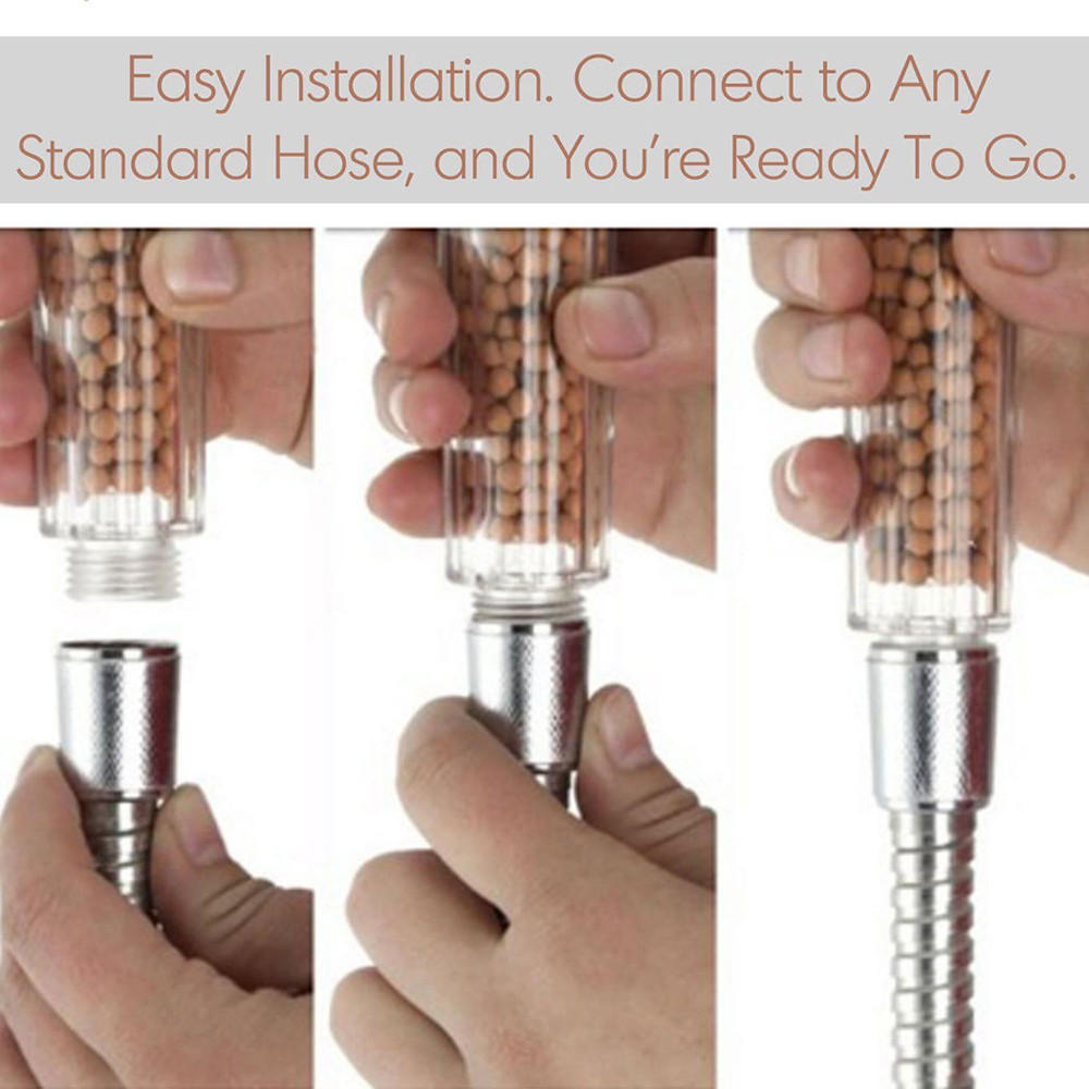 2025 Новая душевая головка с отрицательной ионной фильтрацией, три режима, высокое давление, экономия камней, низкое давление воды, душевая головка высокого качества