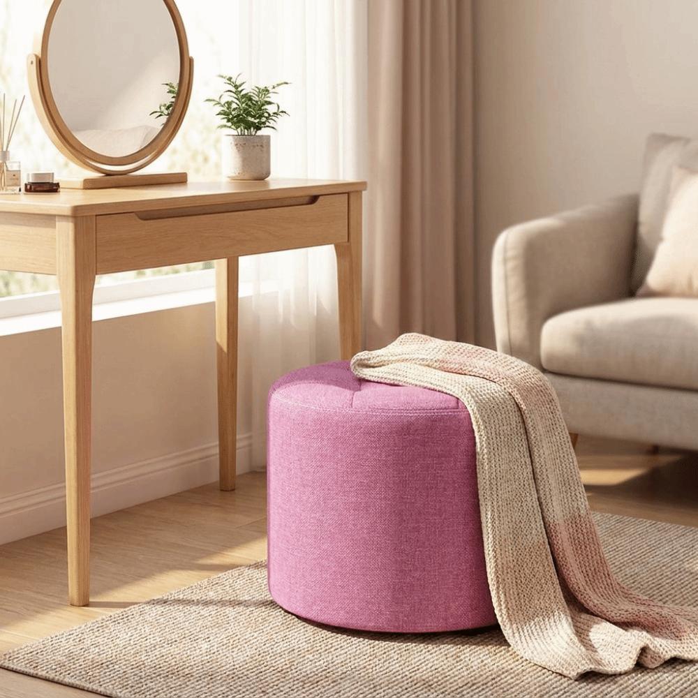 Round Low Stool Portable Foot Stool Casual Rest Footrest Coffee Table
