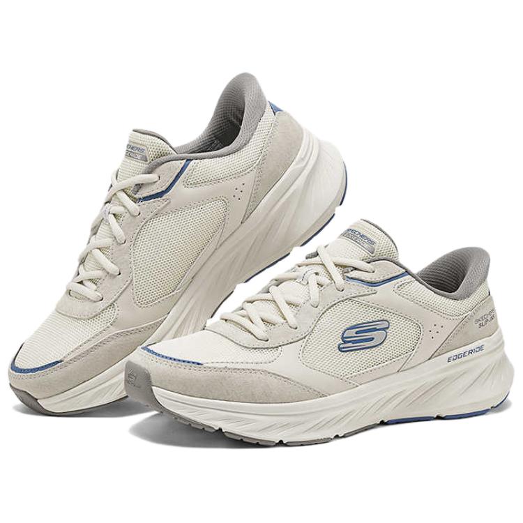 Skechers Спортивные Мужские Удобные Универсальные Синтетическая Кожа Износостойкие Дышащие Теплые Низкие Беговые Кроссовки Мужские кроссовки Цвет Небеленый Белый 232947-OFWT
