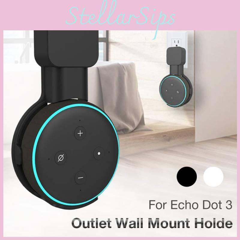 Sleek Black And White Wall-mount Charging Stand For Echo Dot 3 Smart Speaker