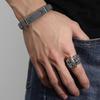Punk Style Adjustable Knight Mask Ring for Men Silver Plated Bold Gothic Jewelry Unique Statement Ring for Him