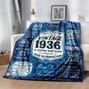 Vintage Anniversary Greetings Blanket Soft & Cozy Suitable for Office Chair Sofa Seaside for All Occasions Playful Design Gifts For Family Or Friends