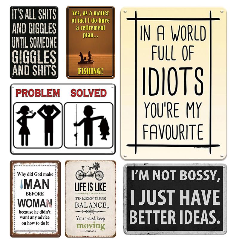 Funny Animal Slogan Metal Plaque Sign Vintage Tin Poster Humor Words Personalized Wall Decoration Farm House Decor Accessories