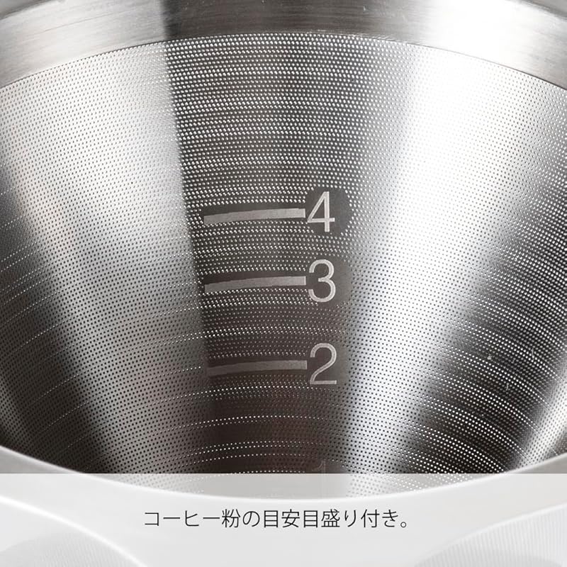 Двойная металлическая воронка HARIO для 1~4 чашек, серебристая, нержавеющая сталь DMD-02-HSV