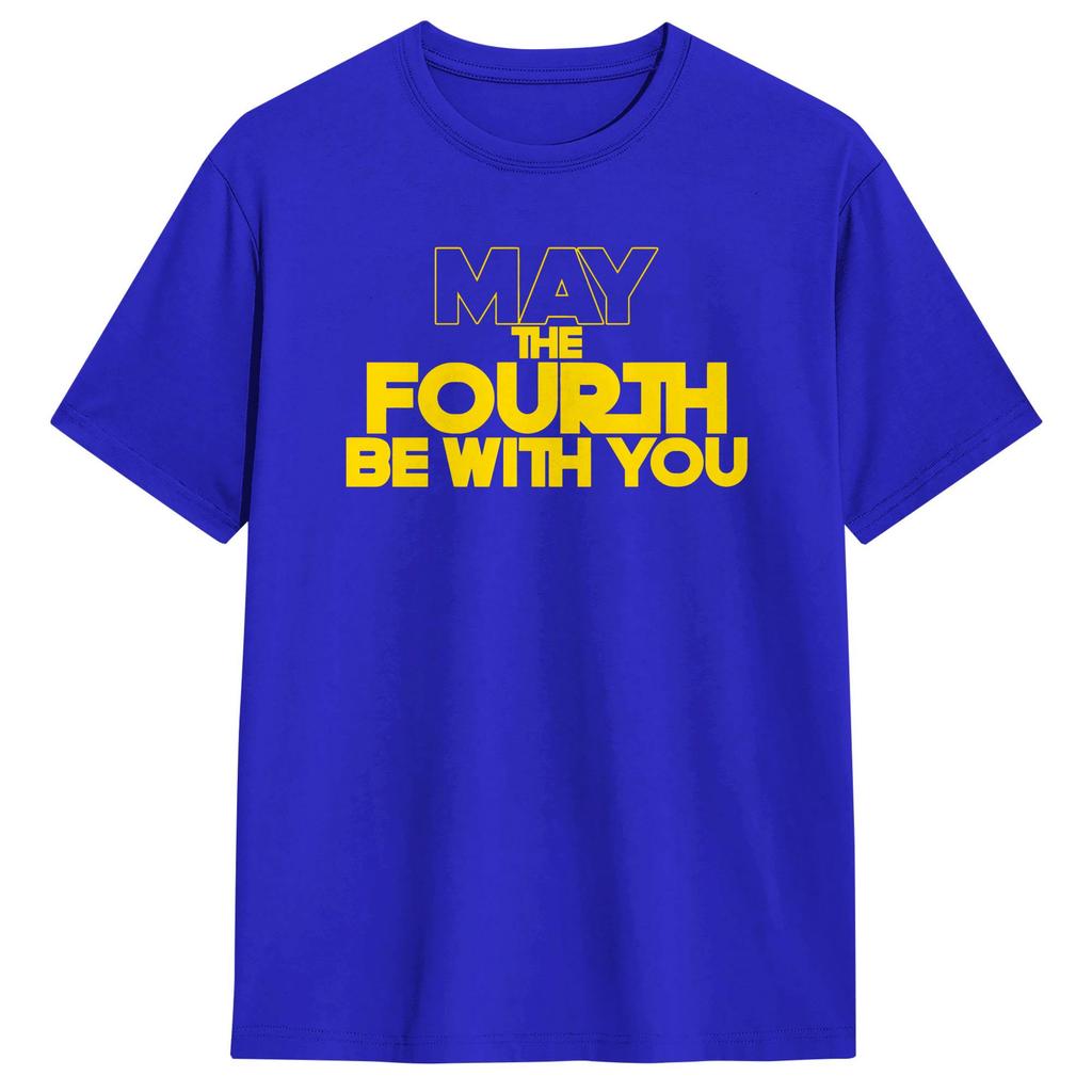 Unisex Tshirts May The Fourth Awesome 100 Cotton Tees Short Sleeve Be With You T Shirt Round Neck Tops Gift Idea