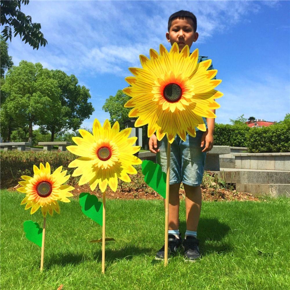 Wind Turbine Sunflower Windmill Colorful Garden Yard Decoration New Plug-in Windmill