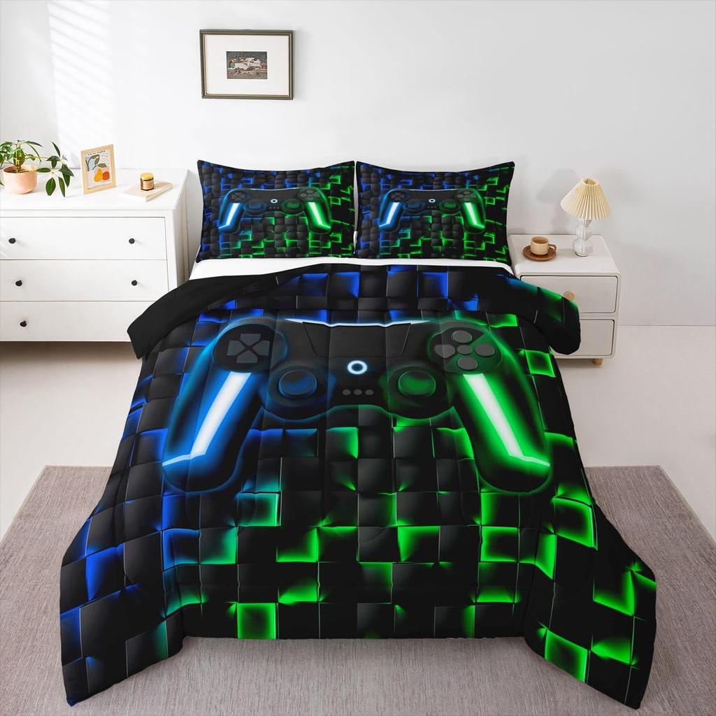 Kawaii Bedding Set Twin,2 Piece Star Moon Galaxy Comforter Set for Boys,Aesthetic Bed Set Star Space Down Comforter,Soft Reversible Starry S