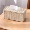 Handmade Imitation Rattan Tissue Case Decoration Tissue Paper Container  Living Room