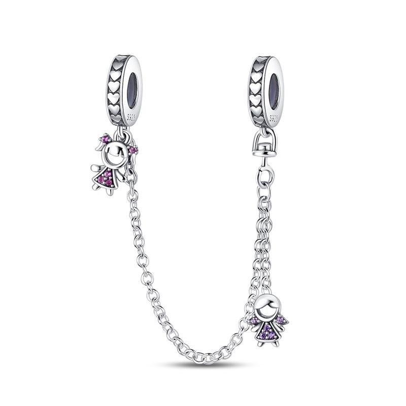 Top Sale Safety Chain 925 Sterling Silver Sun Moon And Stars Safety Chain Fits Pandora Bracelet Fine Women For Fashion Jewelry