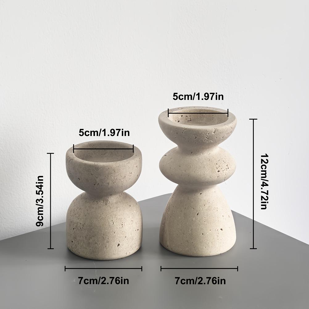 Vintage Marble Candle Holder Cave Stone Candle Holders Living Room Desktop Craft Cup Shaped Candle Holder Home Decoration