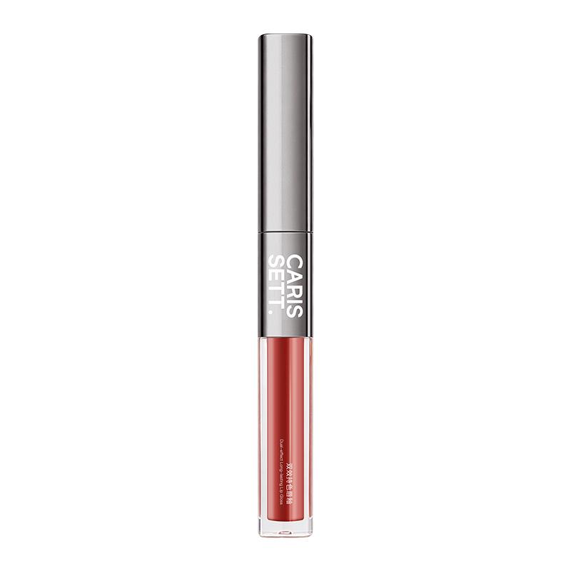 CARISSETT Серебристый Двухсторонний Стойкий Блеск для Губ, Водный Зеркальный Финиш, Не Смазывается, Двусторонний для Женщин.