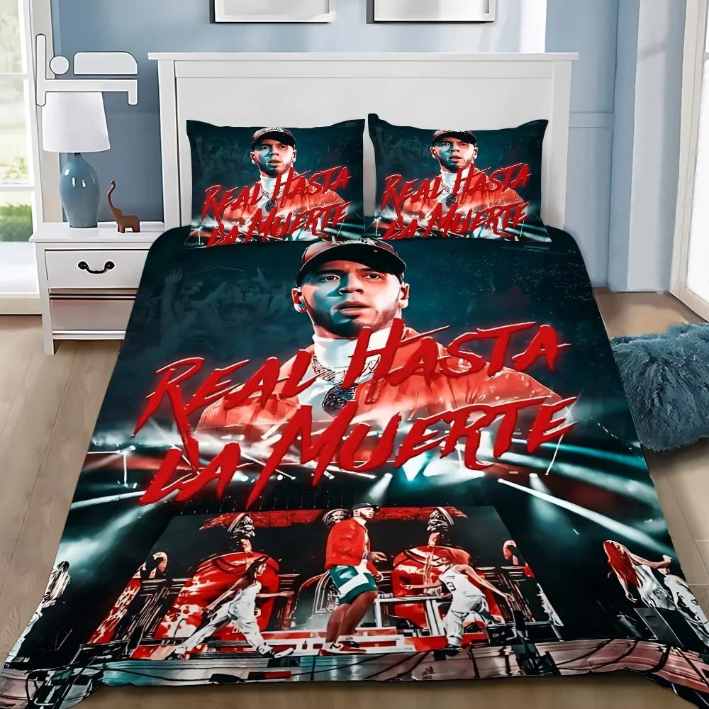 Hot Sale Anuel AA Bedding Set Soft Polyester Quilt Cover Pillowcase Set Single/Double/Queen for Boys Girls Home Textile