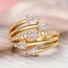 Luxury Trendy Marquise Cubic Zirconia Geometric Shaped Women Rings Exquisite Personalities Female Wedding Zircon Gift